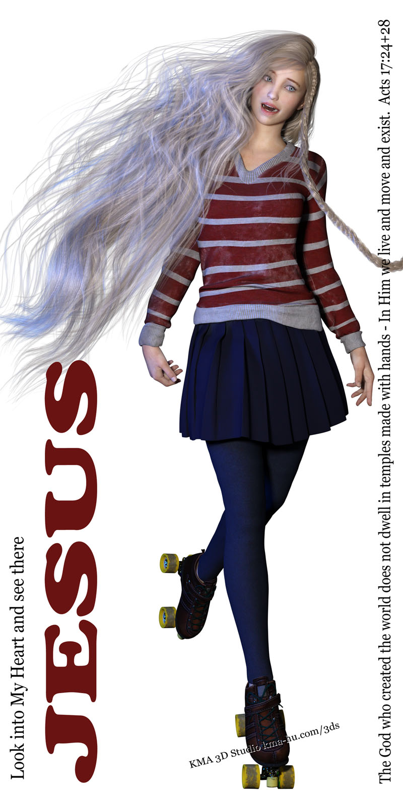 Michie Christian 3D art Female Character Daz3d Poser C4D Maya Blender 800px English